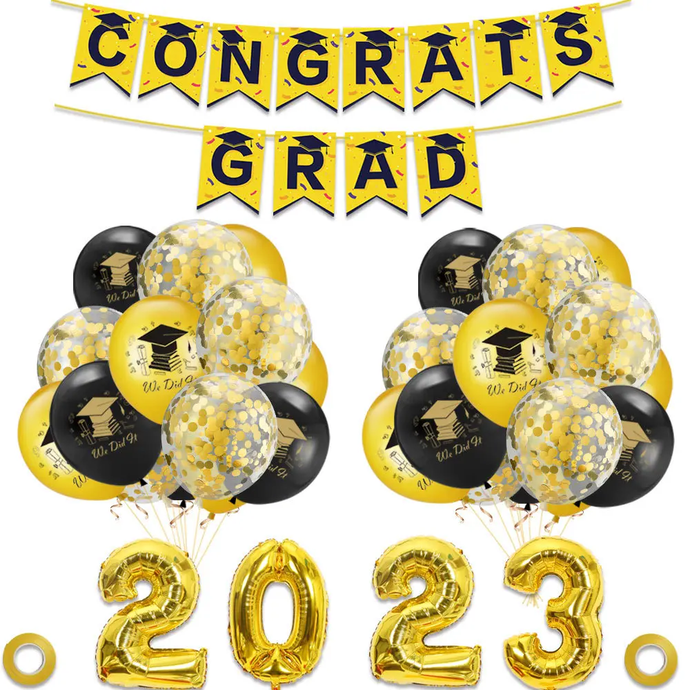 2023 Graduation Season Grad Party Foil Balloon Sets Congrats Grad ...