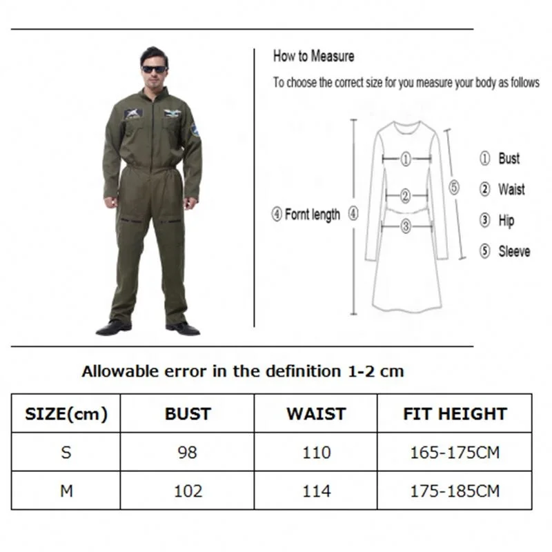 Carnival Halloween Air Force Uniform Costume Pilot Airline Outfit Cosplay Fancy Party Dress Custom