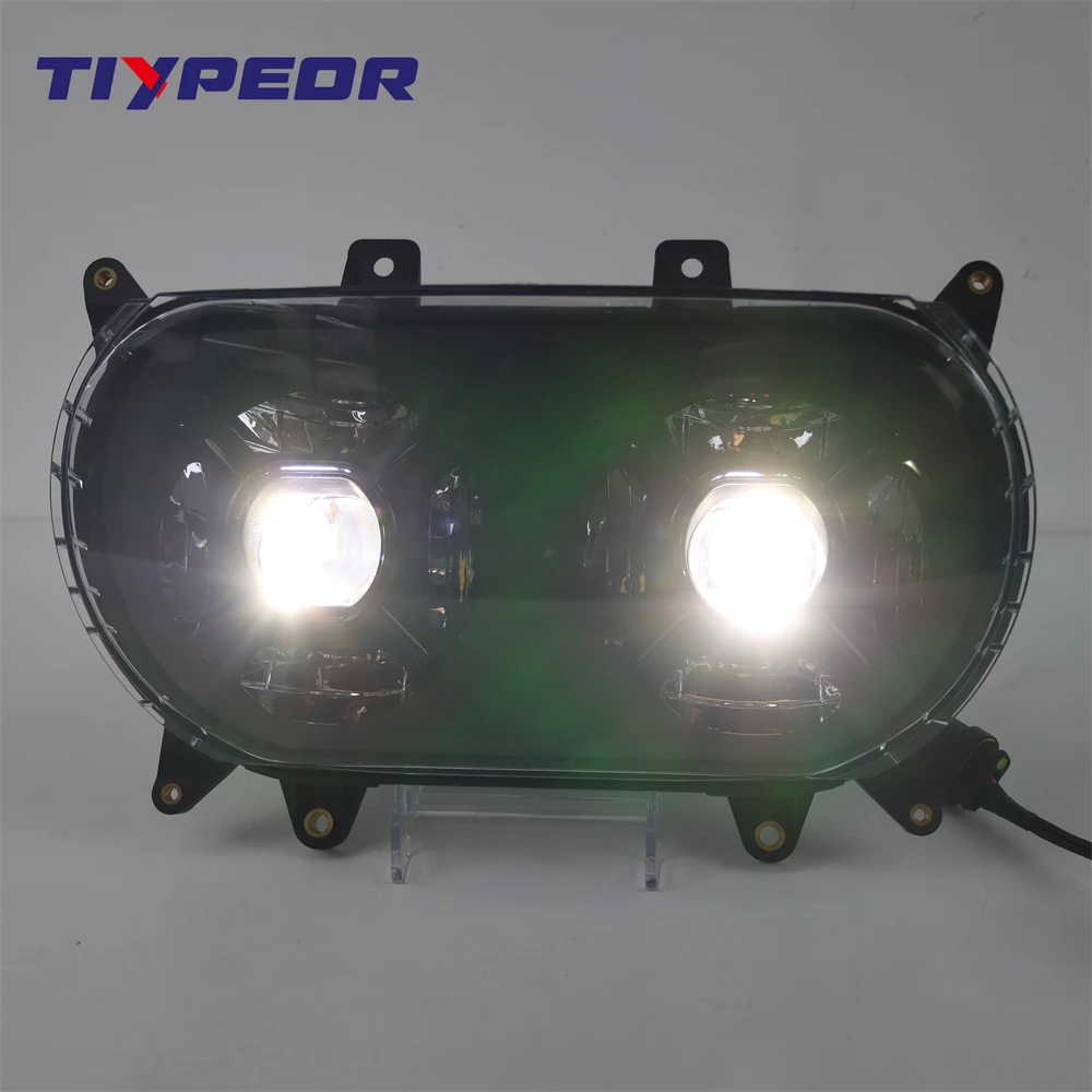 product tiypeor motorcycle headlamp for road glide 124w dual led project headlight with drl for road glide 2015 2020 h4-4