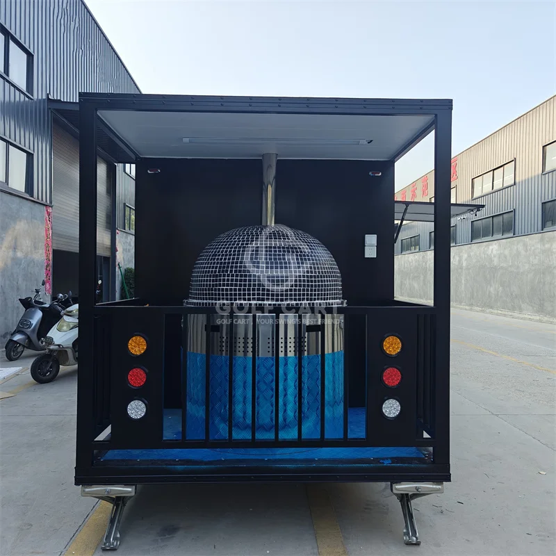 Hot Sale Street Food Cart Pizza Mobile Food Truck Trailer Ice Cream Hot dog BBQ Food Trailer With Porch Fully Equipped For Sale