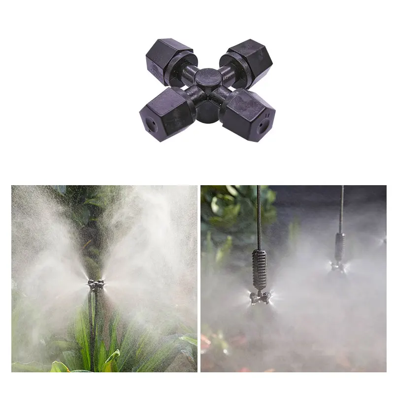 Agricultural Greenhouse Hanging Cross Misting Nozzle Irrigation System with PE Plastic Water Spray Mist Sprinklers for Farms