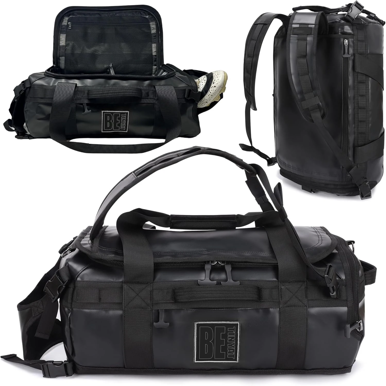 Adjustable Football Training Ball Carrier Bag Durable Water-Resistant with Shoe Compartment Accessory