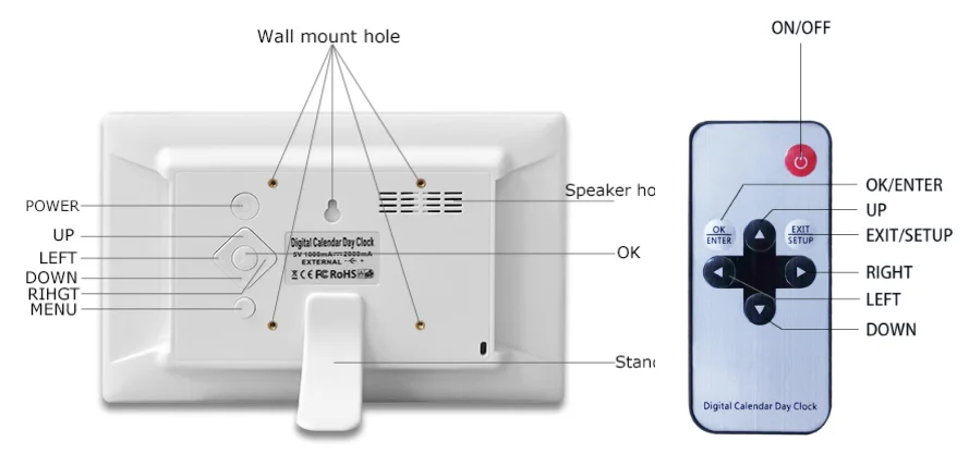 Alarm Clock 10 Inch extra Large Display with Wifi Weather Station 5 Alarm Dementia Calendar Clock