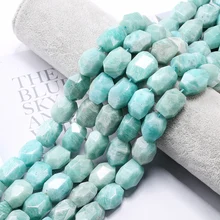 15*20 mm Faceted Loose Gemstone Beads / Amazonite Faceted Roundel  Loose Natural Stone Beads Jewelry