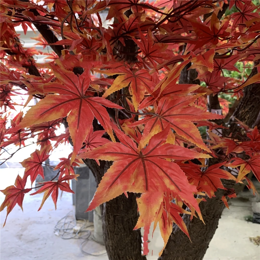 Betterlove Large Handmade Artificial Yellow Maple Tree Chinese Maple Trees Faux Japanese Red Maple Tree