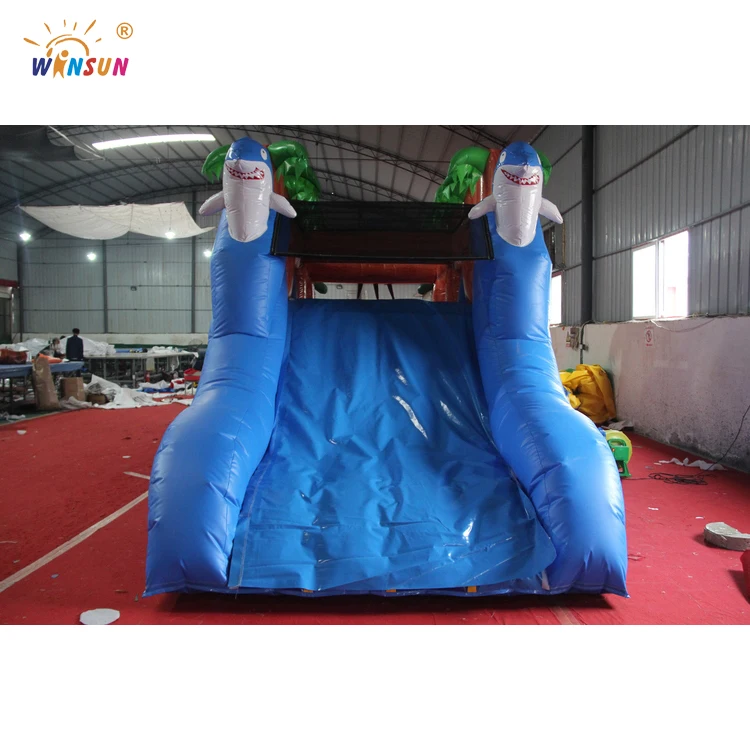 
 Надувной аквапарк с препятствиями на морском острове, надувной батут, батуты, Воздушные Замки с горкой  