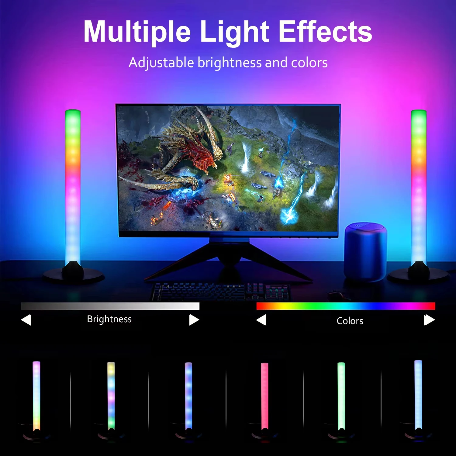 product desk atmosphere rgb night light app control tv computer decoration lamp rgb sound control led light motion sensor light indoor-37