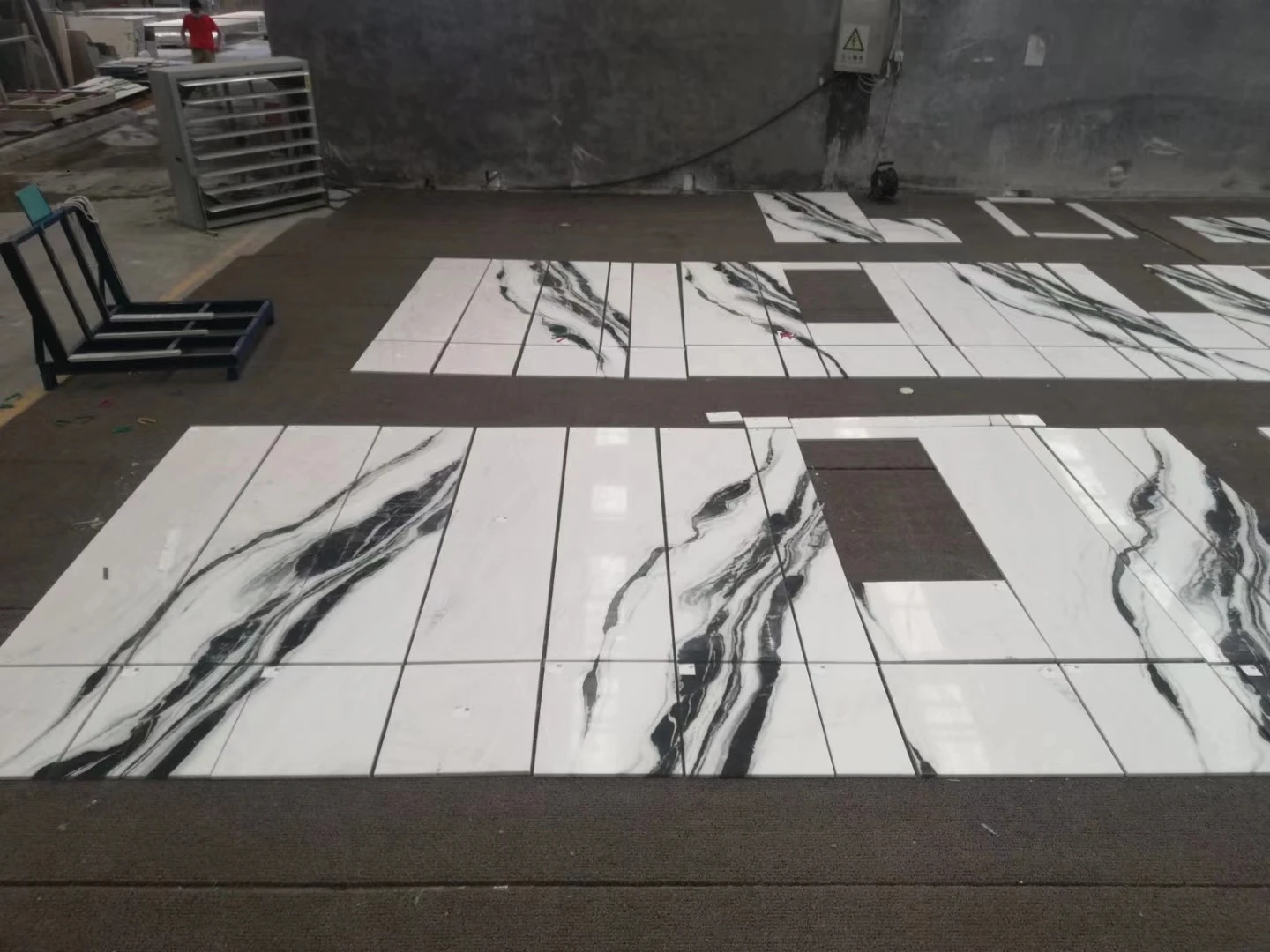 Modern China Panda White Marble Big Slab with Black Veins Polished or Honed Stone for Hotel Villa Bathroom Decoration