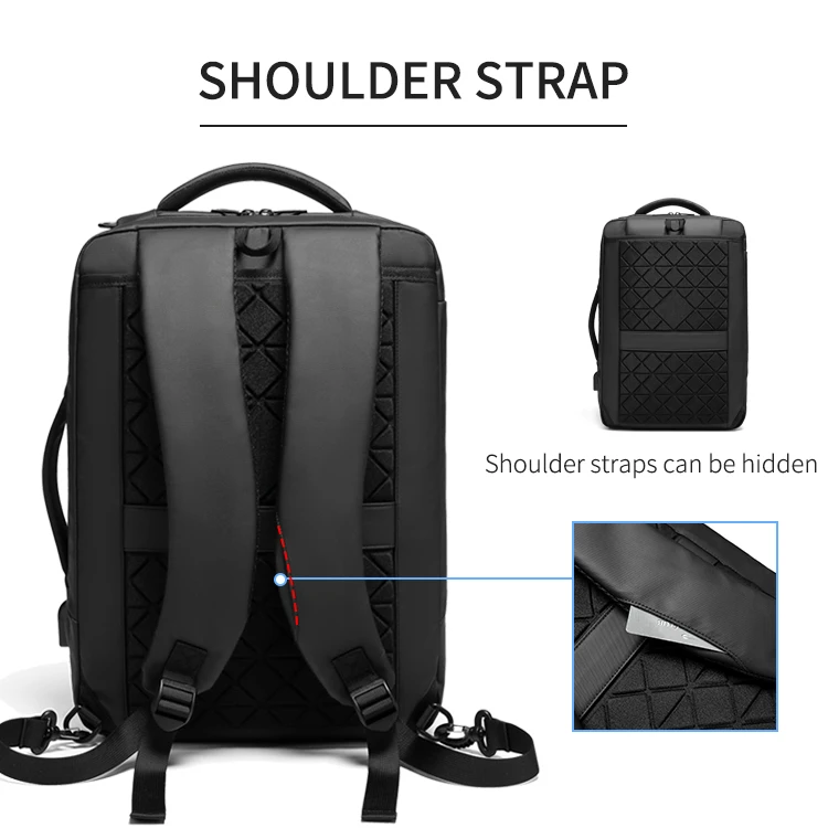Luxury Leather Men's Laptop Backpack with USB, OEM Available