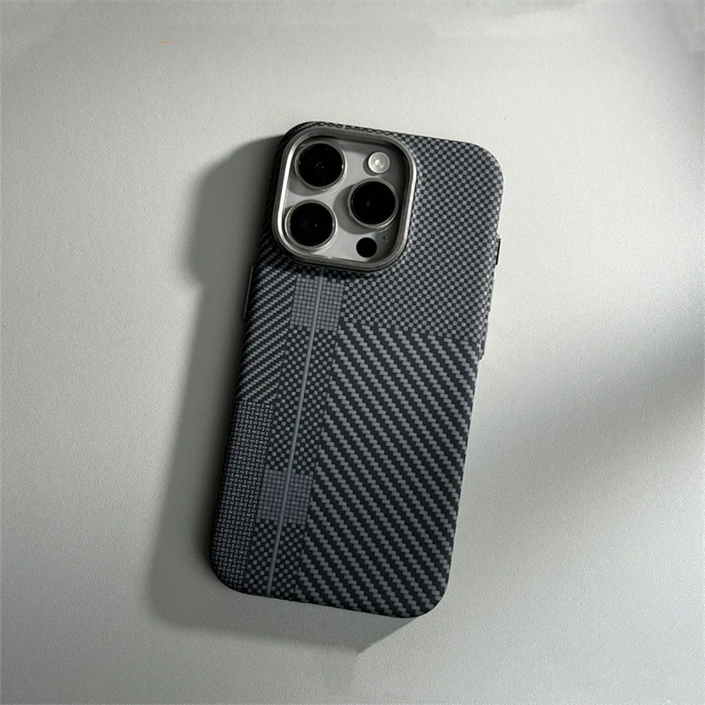 Multicolor Carbon Fiber Patterned Phone Cases For Iphone 12 13 14 15 16 Plus Pro Max Magnetic Mobile Case Myc9302 Laudtec