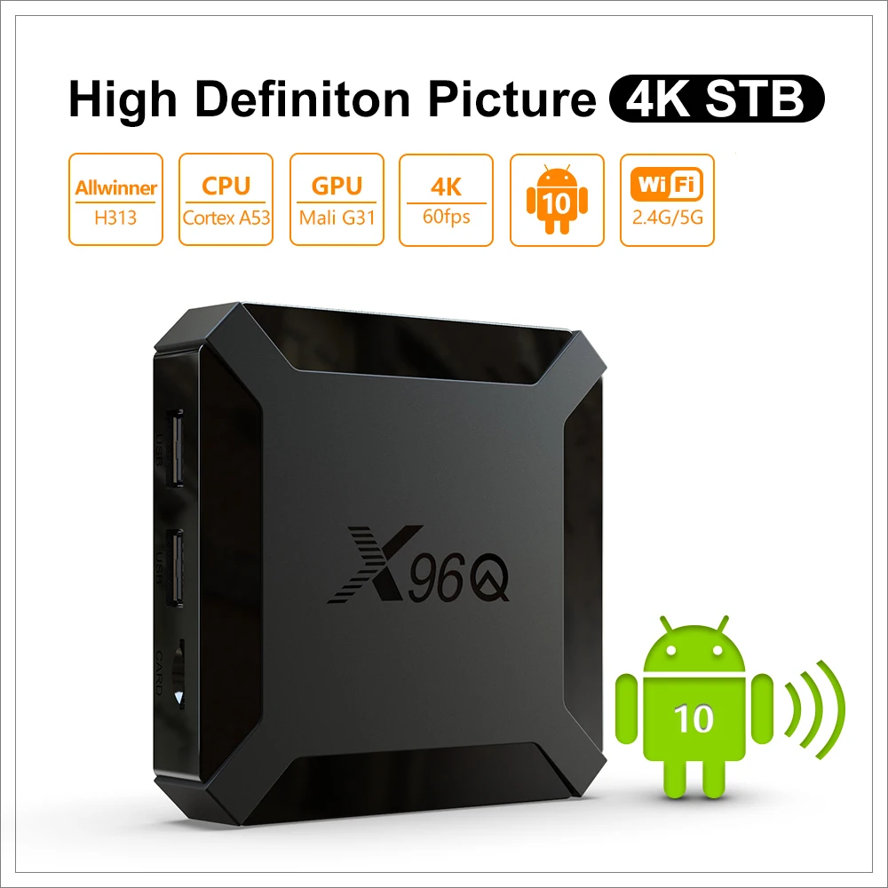 Factory Price Smart Tv Box Itv Android 10.0 X96Q Allwinner H313 Tvbox Set Top Box