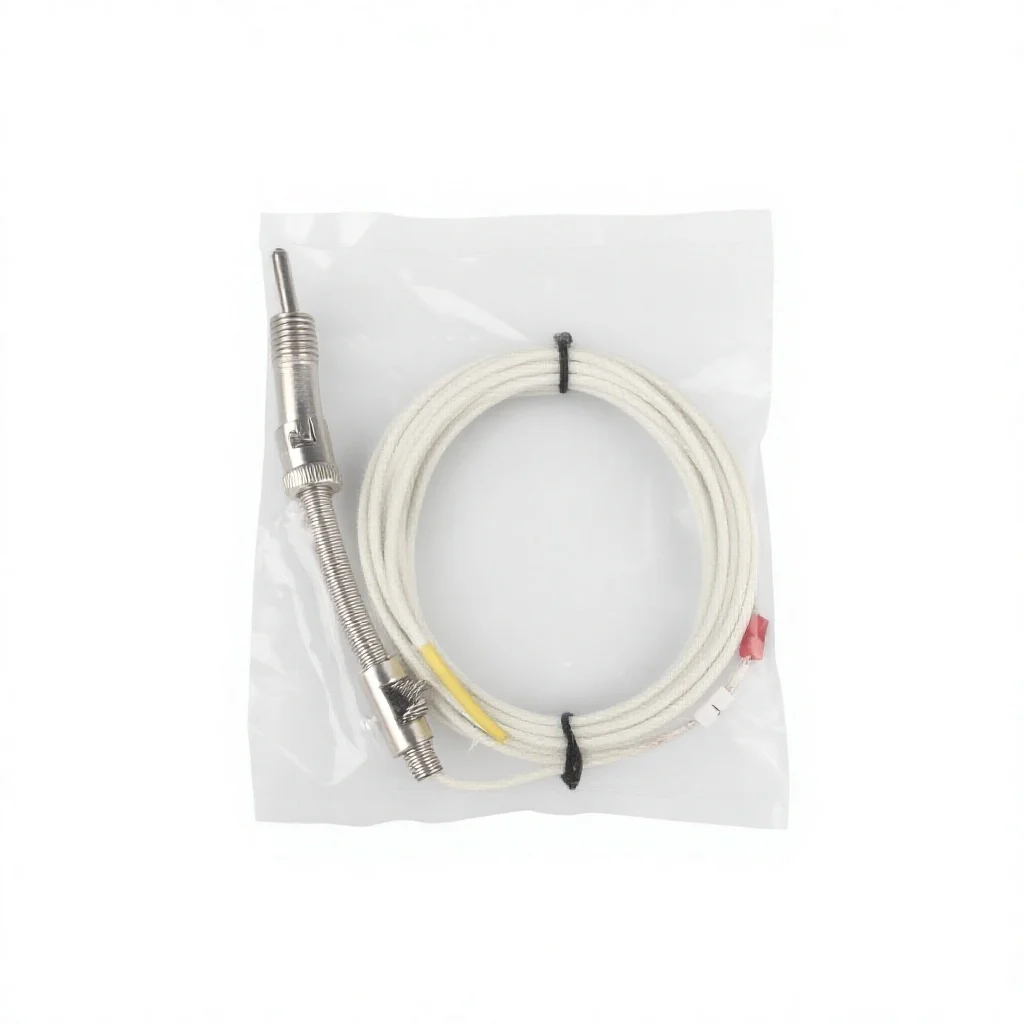Temperature Sensor K/E/PT100 M12*1.5 Thread Stainless Steel Braided Cable 1~5M Custom Length for Plastic Injection