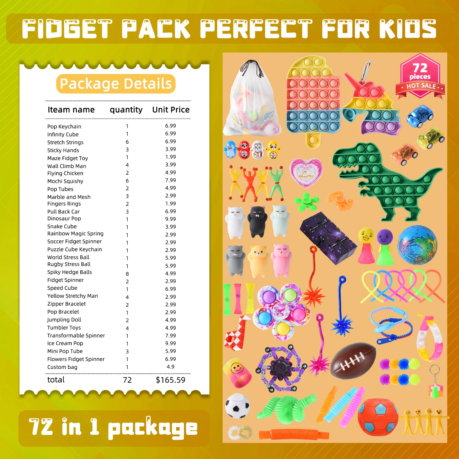 Calendrier de l'Avent de Noël Cadeau Jouets Fidget Soulagement du Stress Jouet Fidget Boîte Aveugle Enfants_fille à la Mode_Perfect Gift