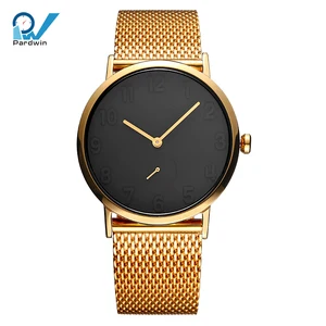 Japan Movt Ronda Quartz Sapphire Crystal Unisex Watch Stainless Steel Back Custom Crocodile Leather Band Water Resistant 5BAR