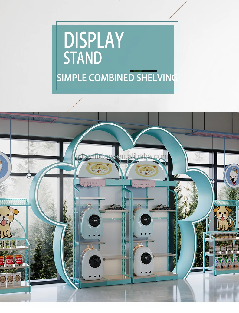 Pet Display Rack Customized Pet Whole Store Layout Design Shelving Storage Rack Gondola ...