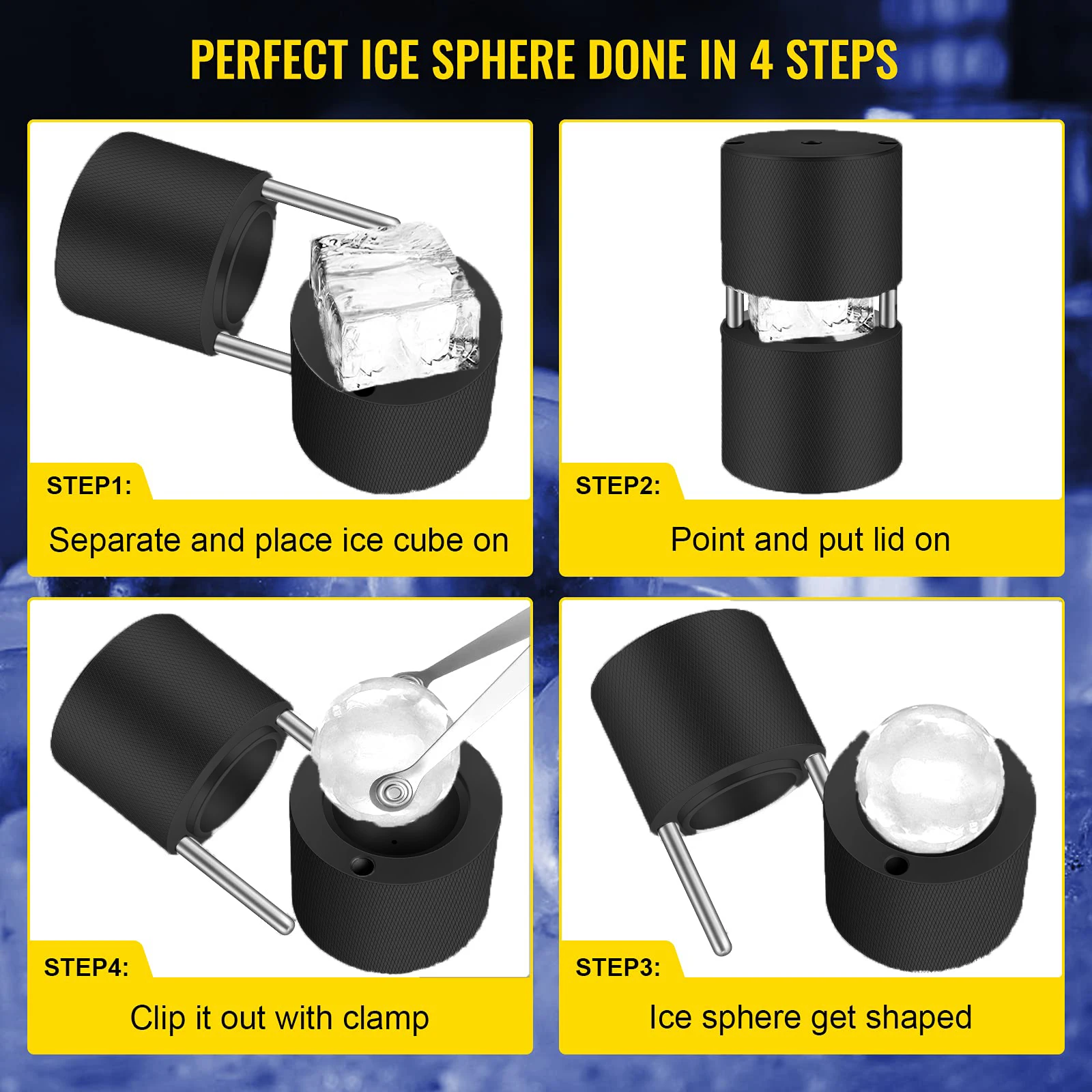 Customize Shape New Meltdown Aluminum 60mm Ice Baller Maker Round Ice