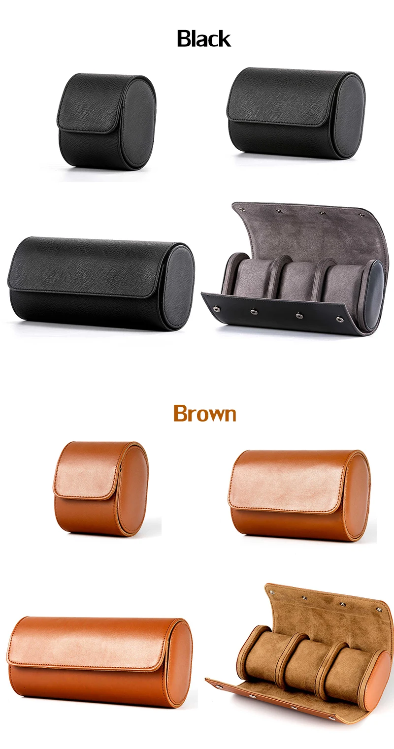Custom Luxury Vintage Leather Watch Organizer Roll Packaging Watch Gift