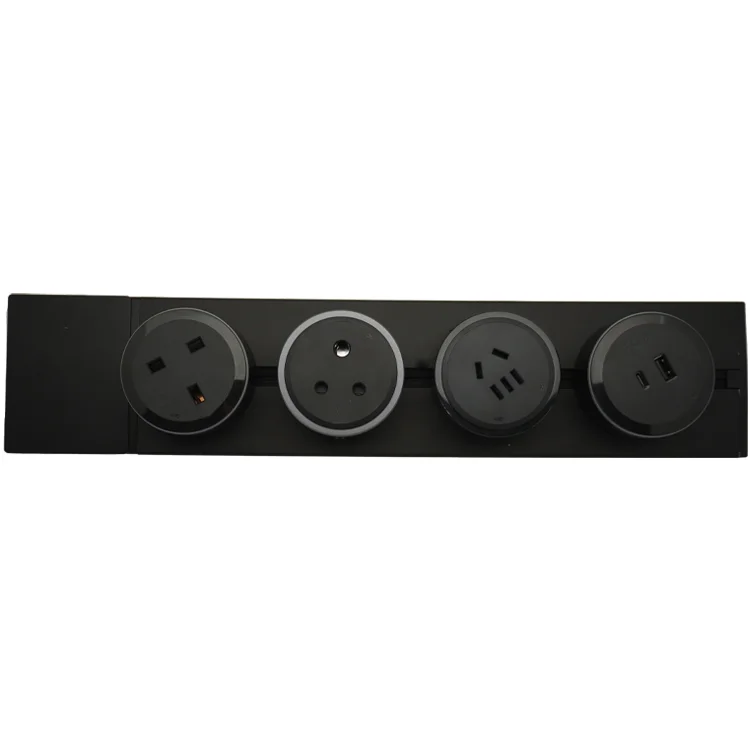 VNX Custom UK/AY/EU Power Track Outlet Electric Standard Concealed Table Electrical Power Track Socket