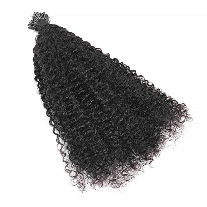Deep Curly Nano Ring Human Hair Extensions Microlink Hair Pieces_voghion.com