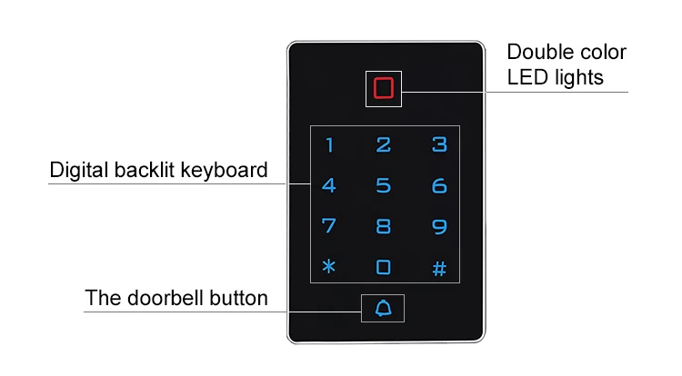 Digital Touch-Screen Keypad WiFi Access Control System EM or MF Card Support Mobile Phone Unlock