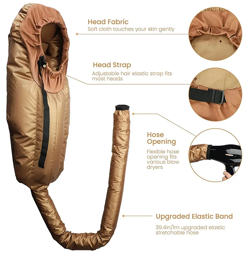 Sliver/pink Steamer Home Hair Dryer Easy Use Soft Salon Modelling Adjustable Hair Drying