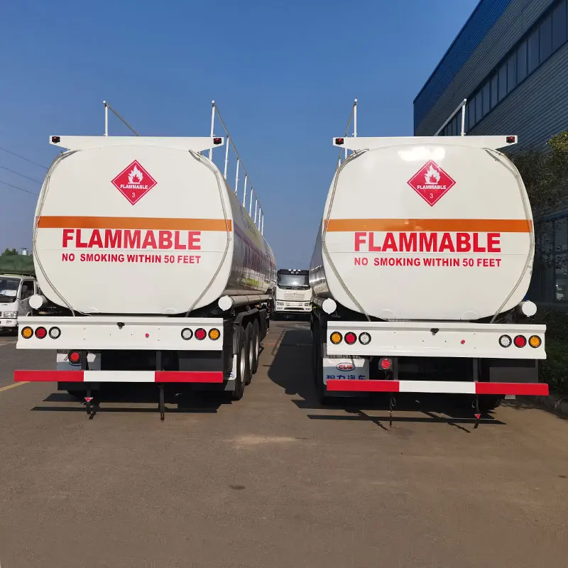 Новый топливный танкер 30cbm-55cbm полуприцеп 3-осевой легковоспламеняющийся жидкий топливный бак для сырой нефти полуприцеп