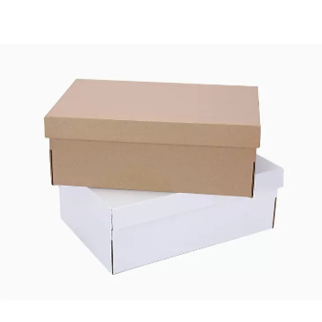 Kraft paper shoe box Paper box express carton Paper storage  white disposable clam shell custom