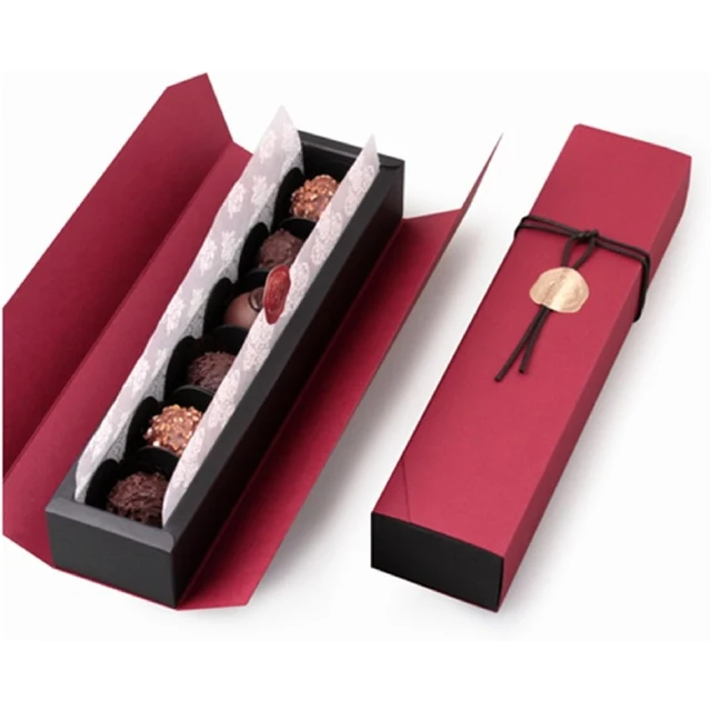Wedding Favors Small Luxury Food Date Packaging Gift Divided Cardboard Chocolate Empty Paper Box Black Luxury For Chocolate