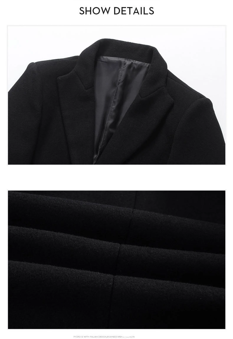 Mens Wool Blend Winter Coats Long Style Slim Fit Business Casual Woolen Jacket_voghion.com