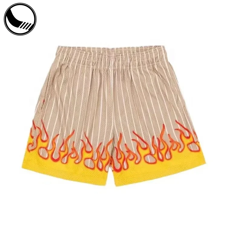 Summer Sublimation Printed Blank Polyester Gym Beach Swim Jogger Gym Men's Basketball Custom Mesh Shorts For Men359_voghion.com