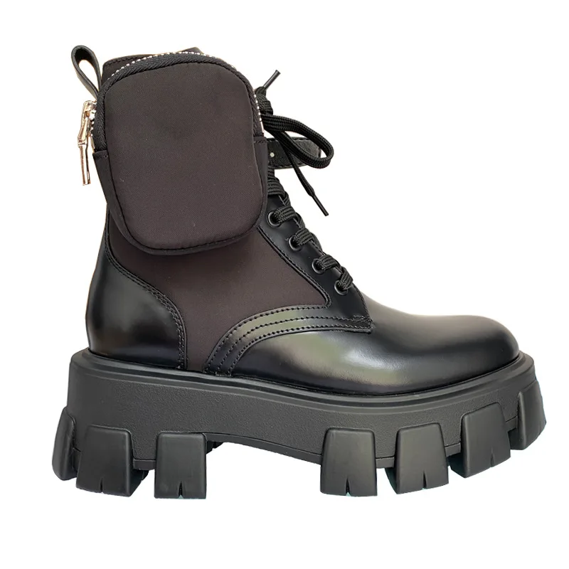 designer platform combat boots