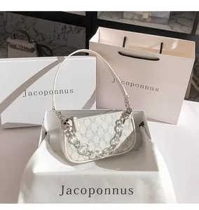 Factory Wholesale New Fashion Girl Panda Head Pearl Chain Shoulder Small Mini Bag Cute Girl Purse Bag