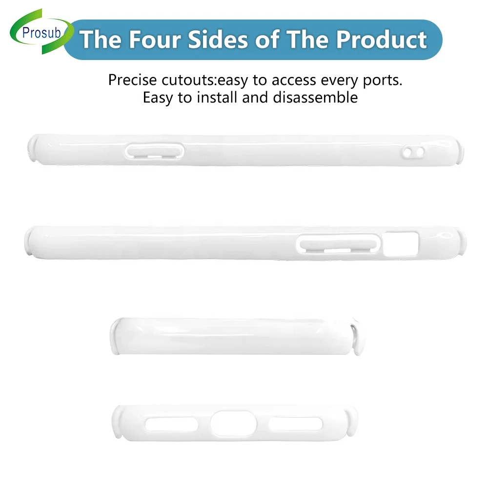 Prosub White Sublimation Phone Case 3D PBT Mobile Cover Sublimation Plain Cell Phone Cases for Iphone X XR XS Max