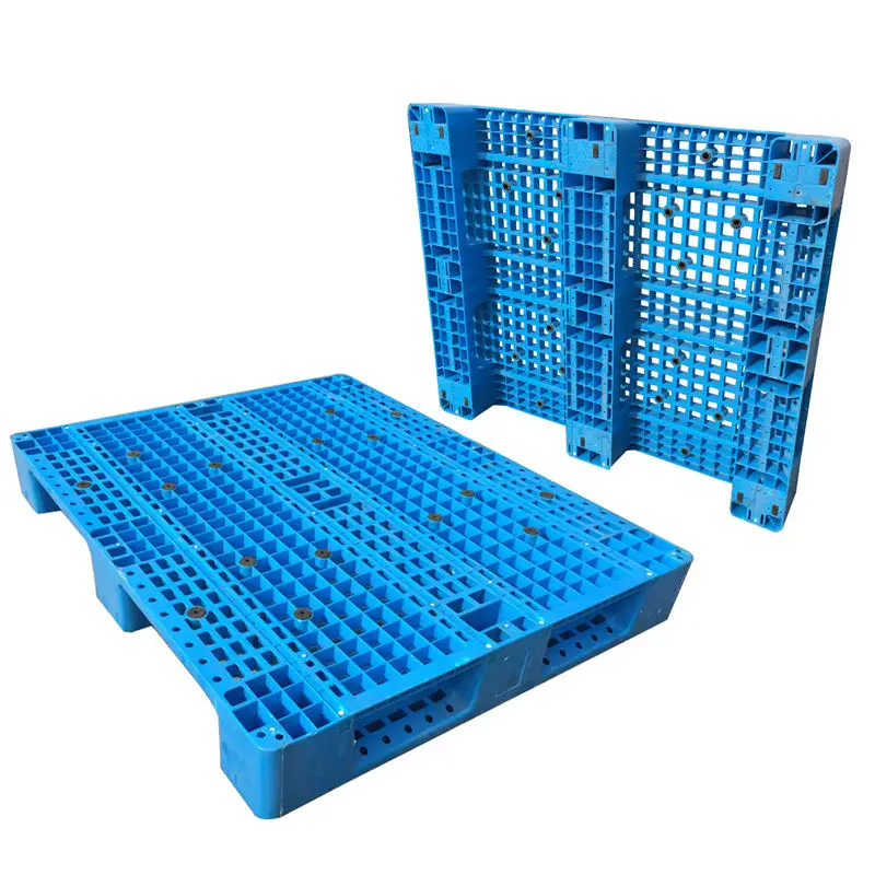 Industrial Heavy Duty Steel Reinforced Warehouse Storage Four Way Entry Durable HDPE Euro Plastic Pallets