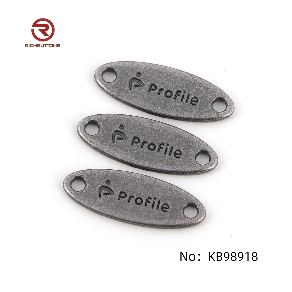 Wholesale Clothing Custom Alloy Tag Letters Design Accessories Purse Metal Label for Hijab