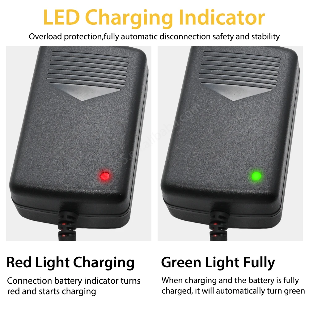 Chargeur de batterie de voiture 12V 1.5A entirement automatique,  adaptateur de batterie de moto, alimentation avec indicateur LED rouge et  vert