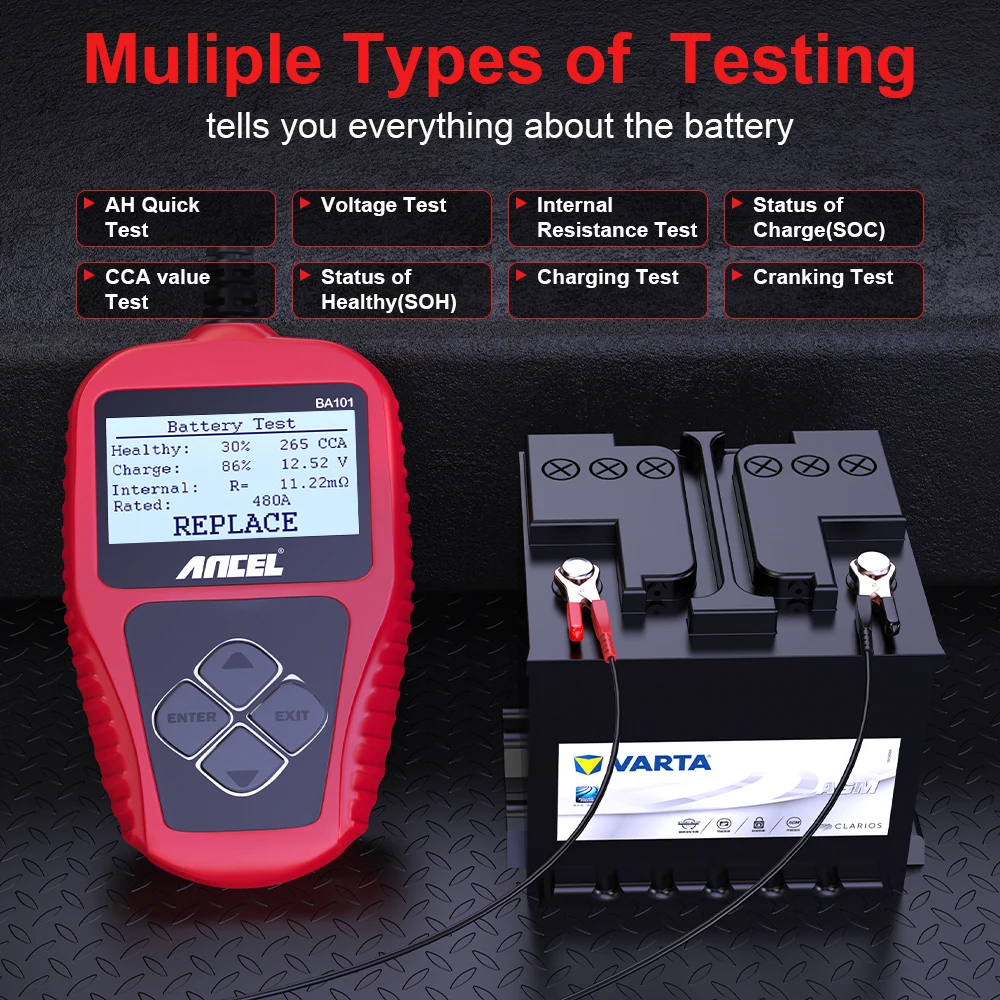 Auto Analyzer Ba101 12v Car Battery Tester 1002000cca Charging Circuit