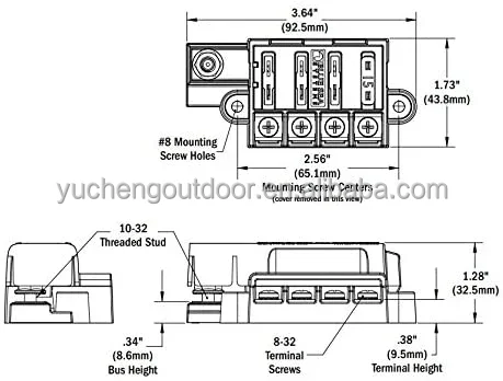 4 Way Fuses Circuit Standard Ato Fuse Holder Screw Mounted manufacture