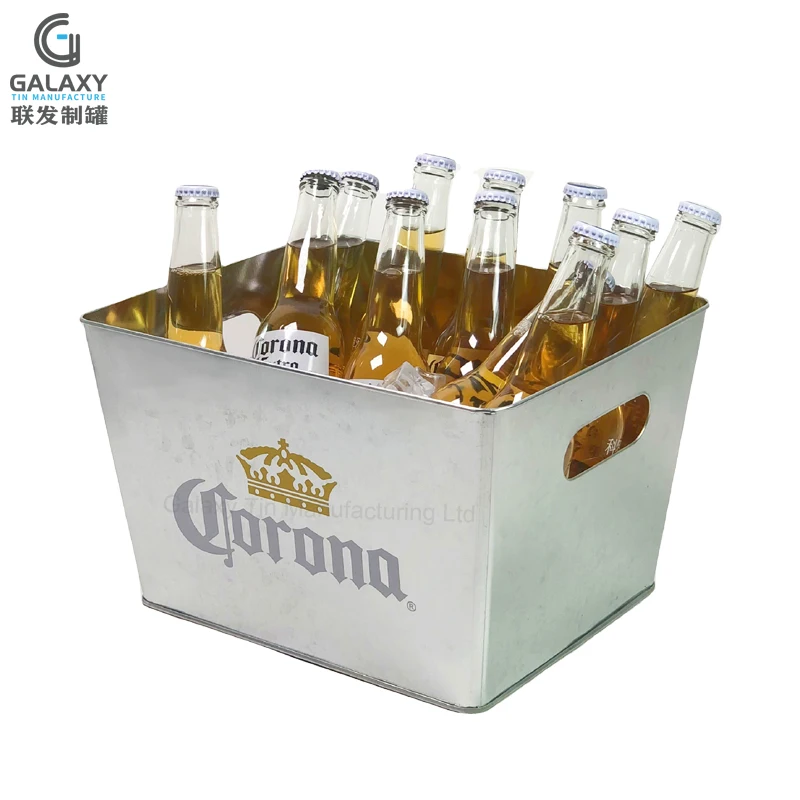10l Custom Square Beer Ice Bucket Beverage Metal Ice Bucket Large Ice