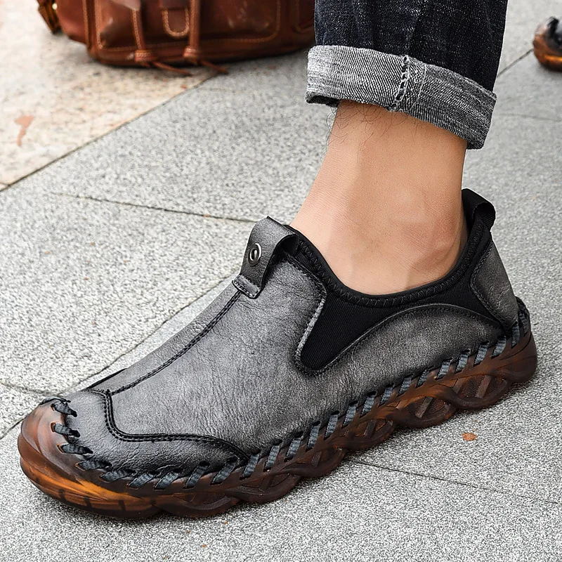 New Men Slip-on Moccasin Driving Shoes casual black shoe Classic handmade top quality Italian leather driving shoes men