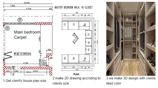 Closet Modern Design Folding Door Simple Wooden Combination Bedroom Wardrobe