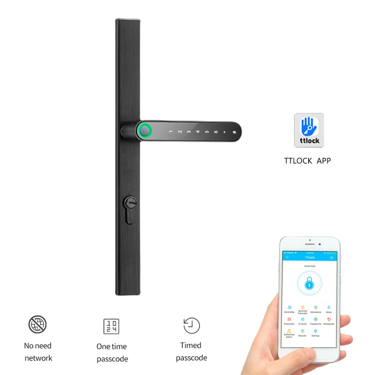 WiFi APP Electronic Smart Lock for Wood Aluminum Steel Doors-Double Sided Fingerprint & Zinc Alloy for Home Use