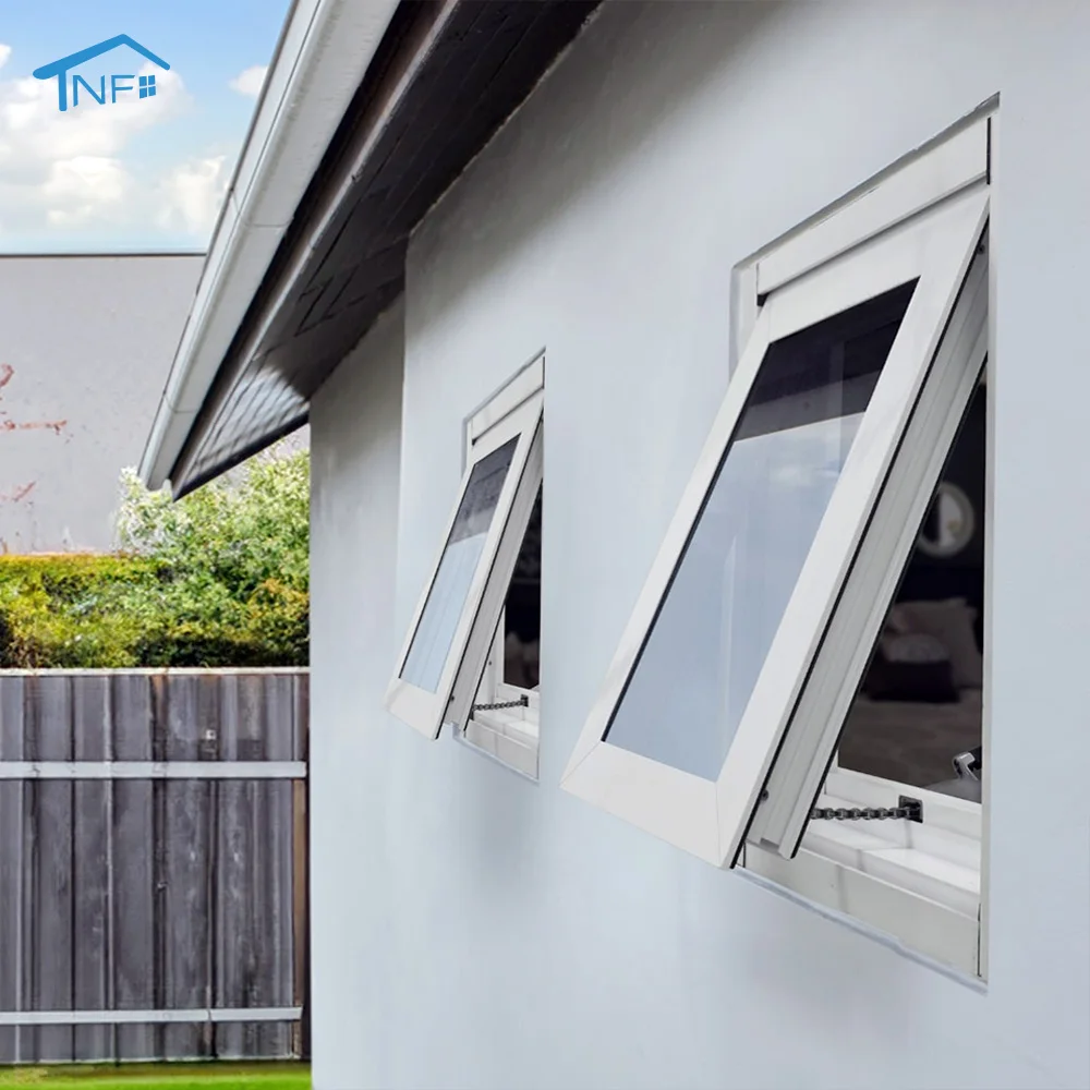 Moderne Auenwand-Dachfenster-Markise mit hydraulischer Sttze aus  Aluminiumlegierung und Edelstahl-Rollo, horizontal