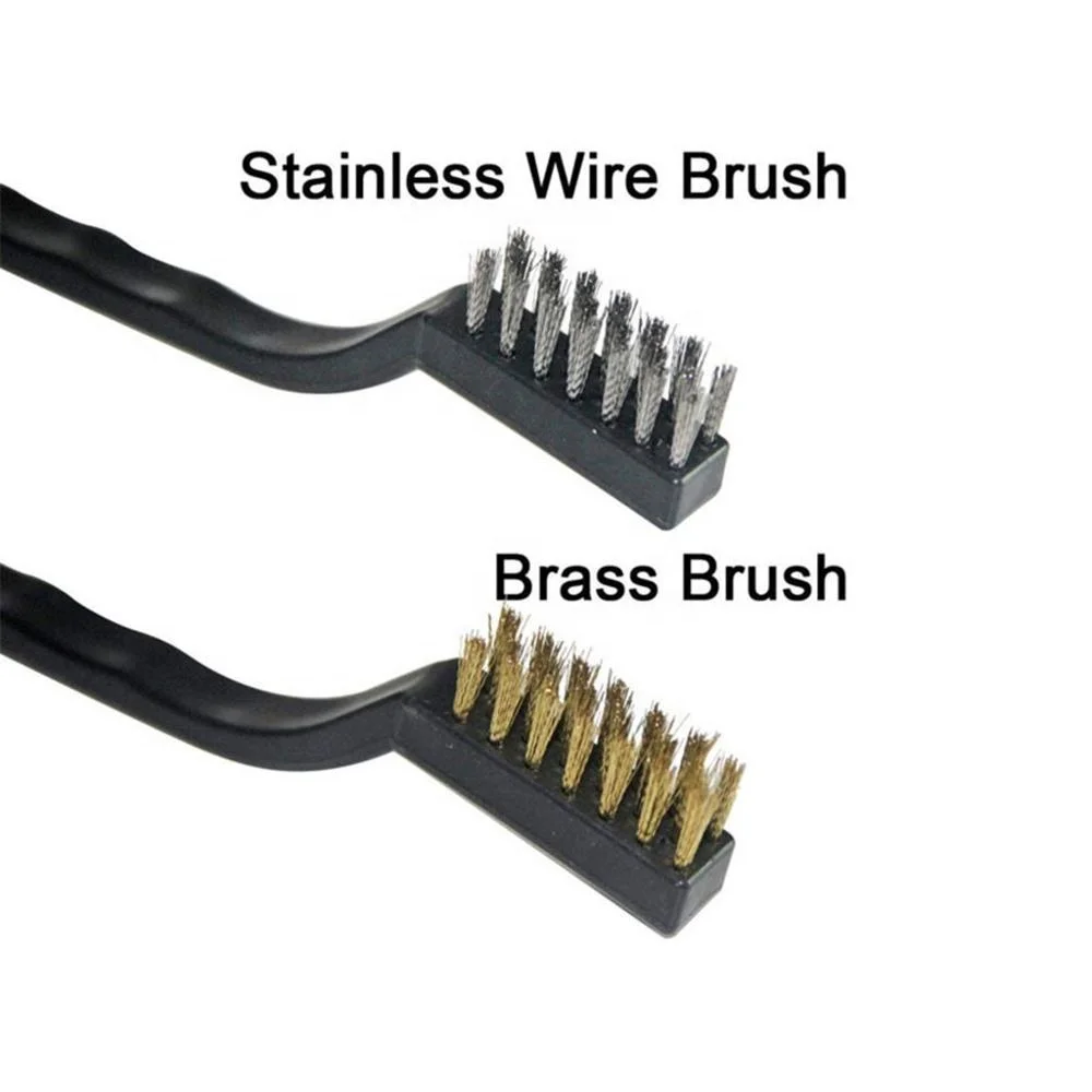 3pcs 7inch 170mm Nylon Stainless Steel Brass Wire Brush Set Mini Nylon