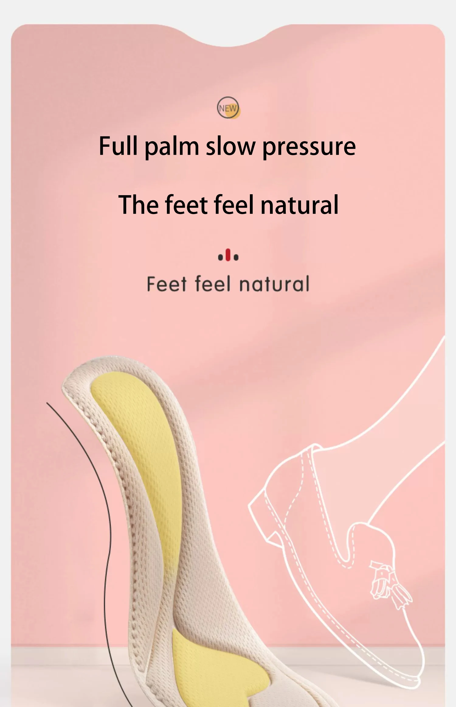 5D Heart Pattern Women's Insoles, High-Density Cotton & Wormwood Deodorization