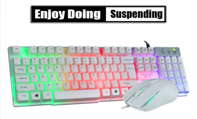 OEM&ODM Keyboards Factory Price  RGB Led Light Glowing Gaming Keyboard Mouse Combo for LOL Gamer