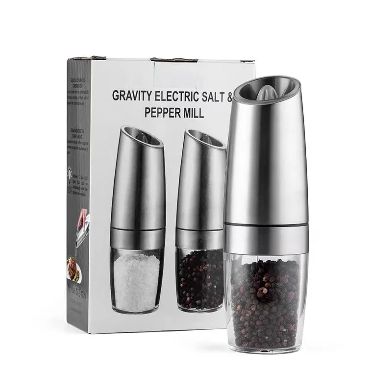 Electric Gravity Salt and Pepper Grinder Set - Rechargeable