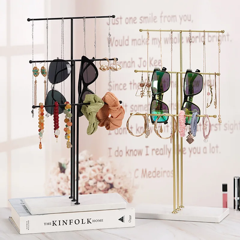 Commercial Modern Gold Iron Necklace Bracelet Jewelry Holder Stand