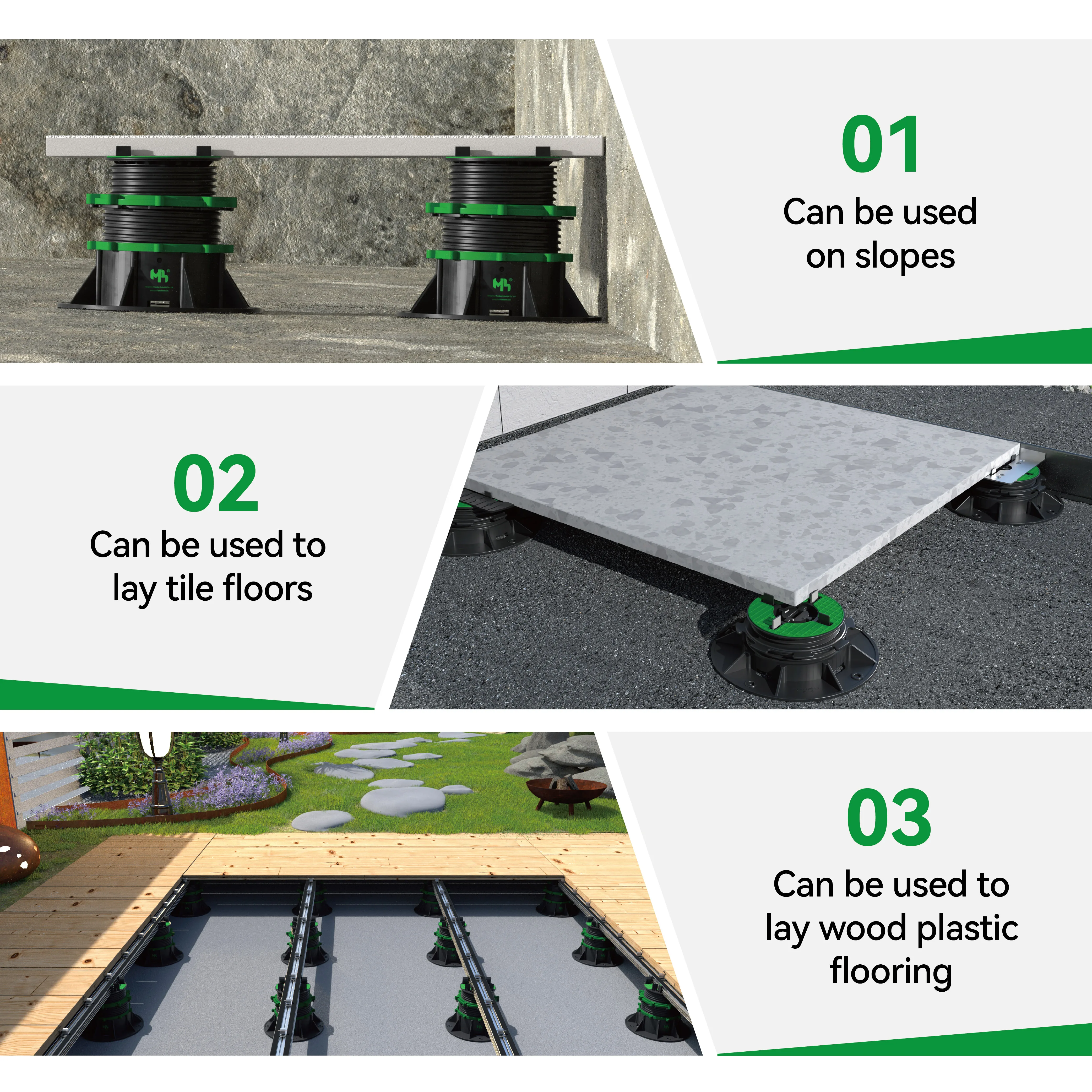 High Quality Self Leveling Tile Support Raised Floor Solution Adjustable Plastic Pedestal