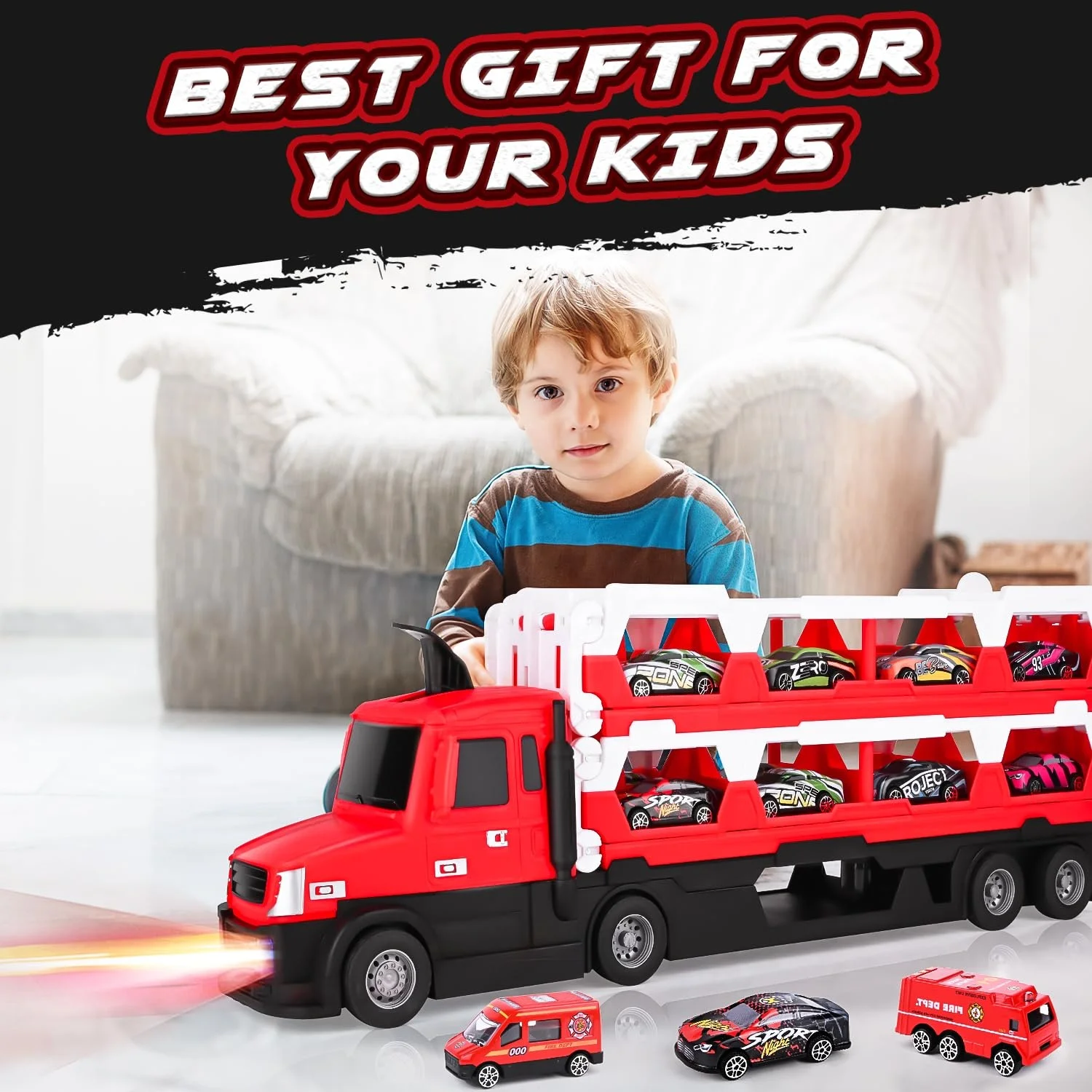 Construction Toys Car with 12 Mini Cars Wheels Trucks Set